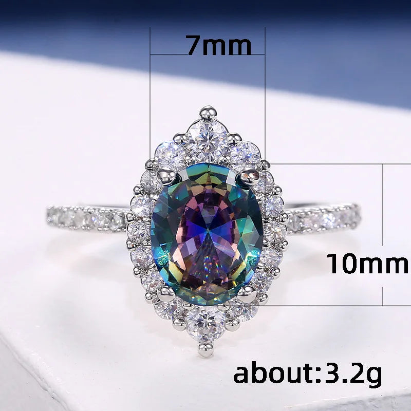 Moissanite Cocktail Ring Women round Brilliant Cut Pave Setting Elegant Fashion Engagement Statement Jewelry