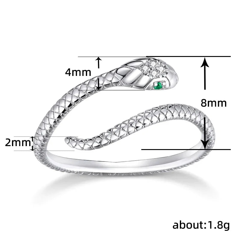Q381 Snake Ring 18K Solid Gold round Brilliant Cut Diamond Pave Setting Unisex Everyday Wear Fine Jewelry