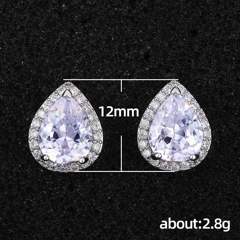 Elegant Waterdrop Drop Earrings Minimal Fashion Jewelry Sparkling Accent Style