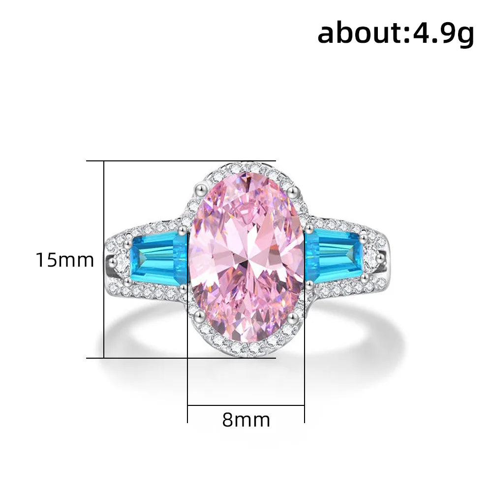 F1607 Moissanite Oval Cut Pave Setting Women'S Engagement Gemstone Ring