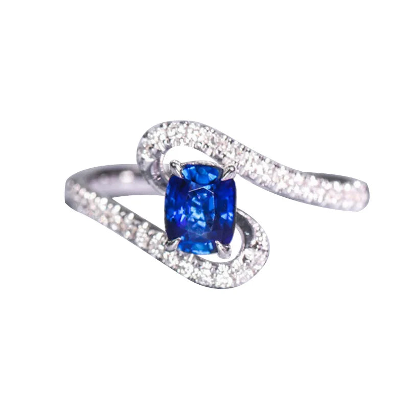 Q707 Women'S 18K Solid Gold for Certified Classic Engagement Ring Natural Diamond Cushion Cut Side Stones Diamond Center Stone