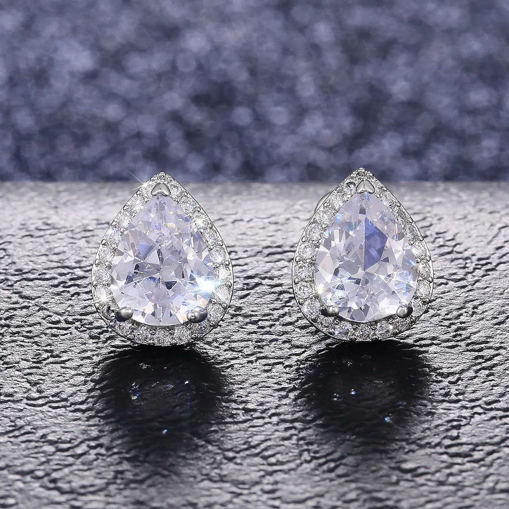 Elegant Waterdrop Drop Earrings Minimal Fashion Jewelry Sparkling Accent Style