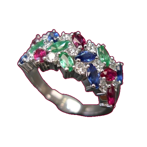 Flower Cluster Moissanite Ring 925 Silver